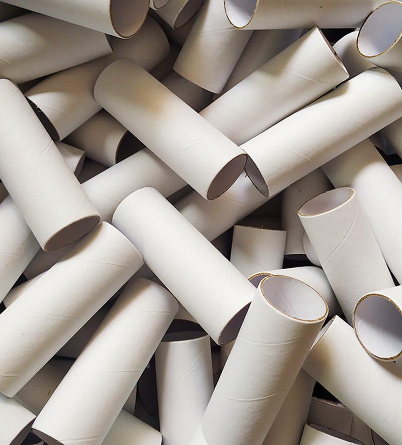 White Toilet Paper Tubes