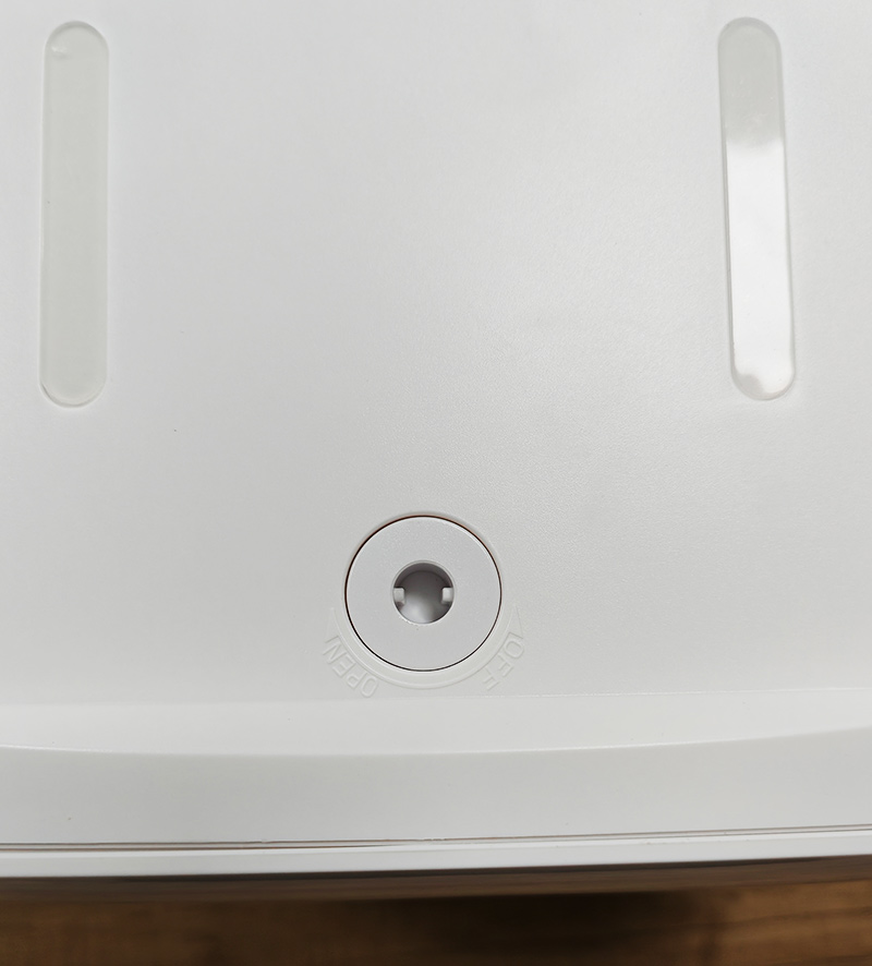 top view of jumbo roll toilet paper dispenser